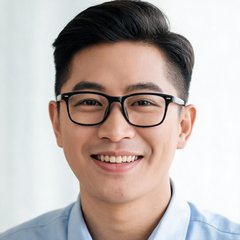创始人陈明，30岁，戴眼镜，笑容亲切