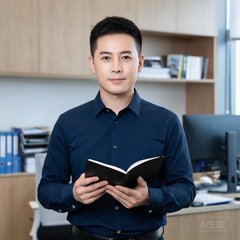 内容主编刘洋，32岁，成熟稳重，手拿笔记本